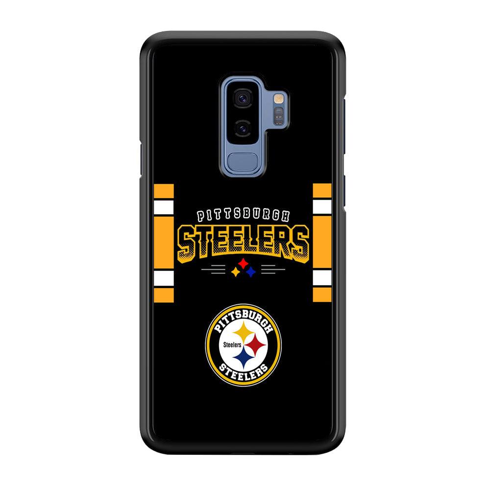 Pittsburgh Steelers Jersey on Black Samsung Galaxy S9 Plus Case-Rubber Black (2D Case)-Oxvistore
