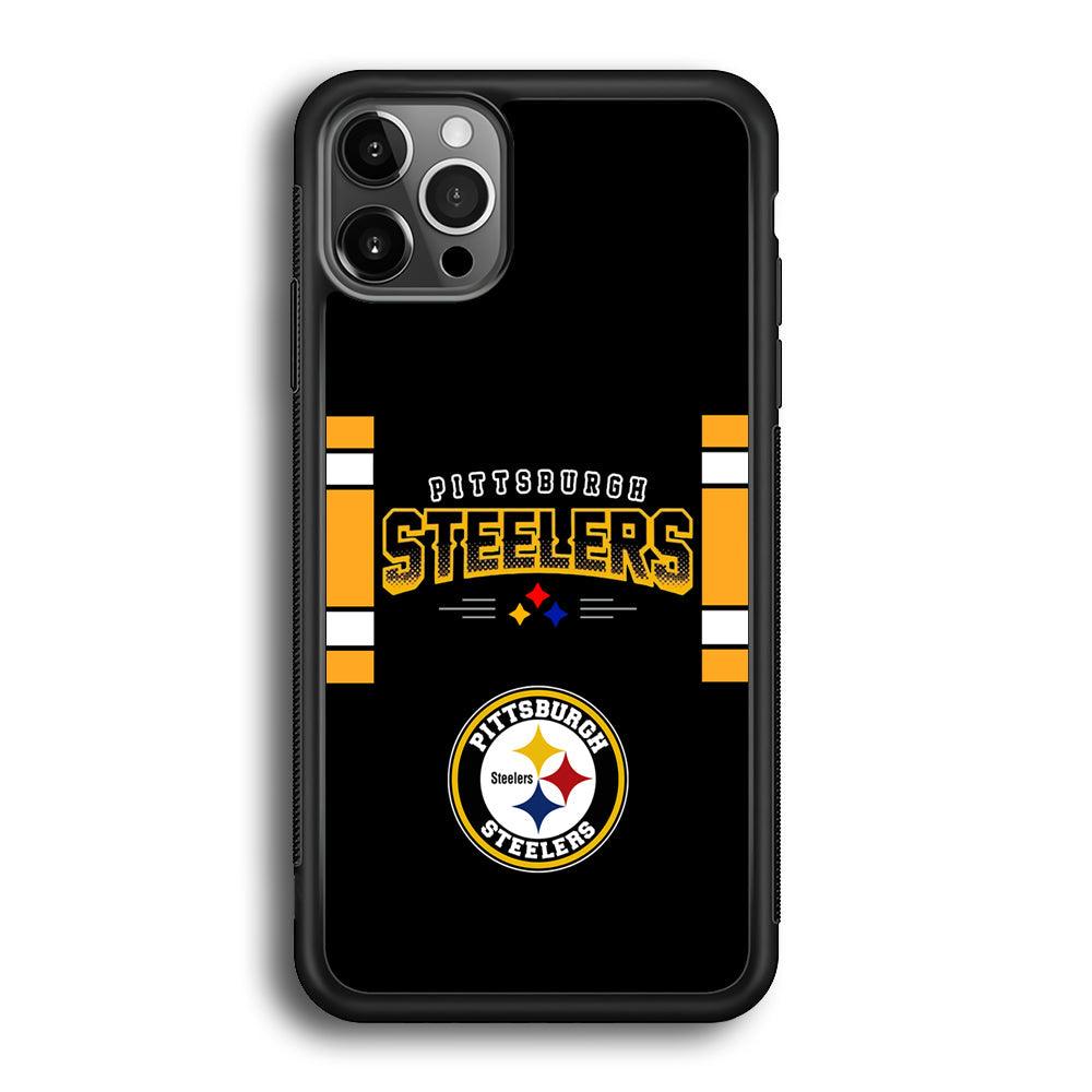 Pittsburgh Steelers Jersey on Black iPhone 12 Pro Case-Rubber Black (2D Case)-Oxvistore