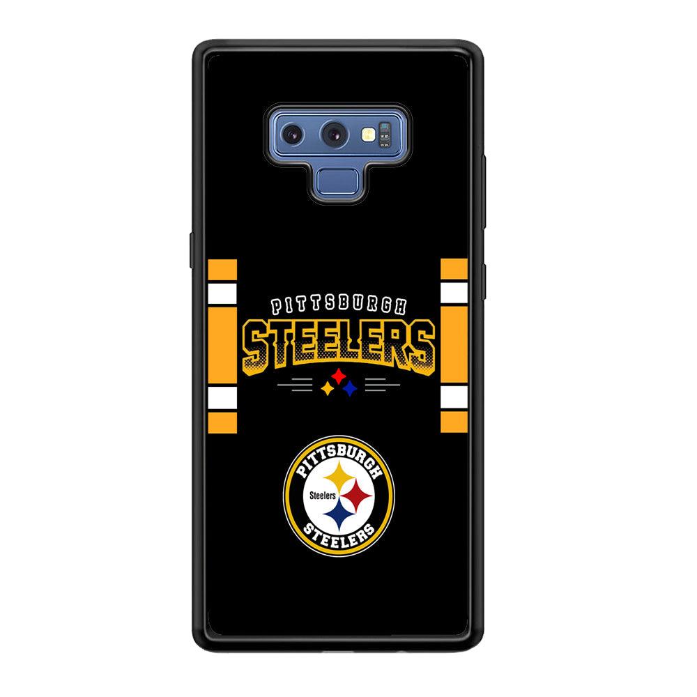 Pittsburgh Steelers Jersey on Black Samsung Galaxy Note 9 Case-Rubber Black (2D Case)-Oxvistore