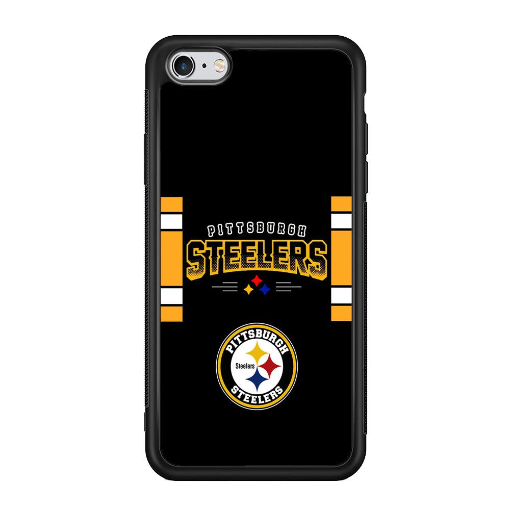 Pittsburgh Steelers Jersey on Black iPhone 6 Plus | 6s Plus Case-Rubber Black (2D Case)-Oxvistore