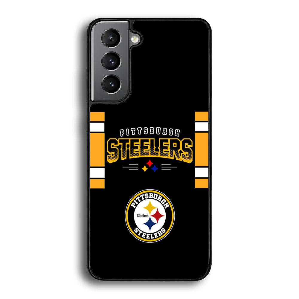 Pittsburgh Steelers Jersey on Black Samsung Galaxy S23 Plus Case-Rubber Black (2D Case)-Oxvistore