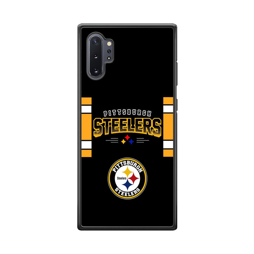 Pittsburgh Steelers Jersey on Black Samsung Galaxy Note 10 Plus Case-Rubber Black (2D Case)-Oxvistore