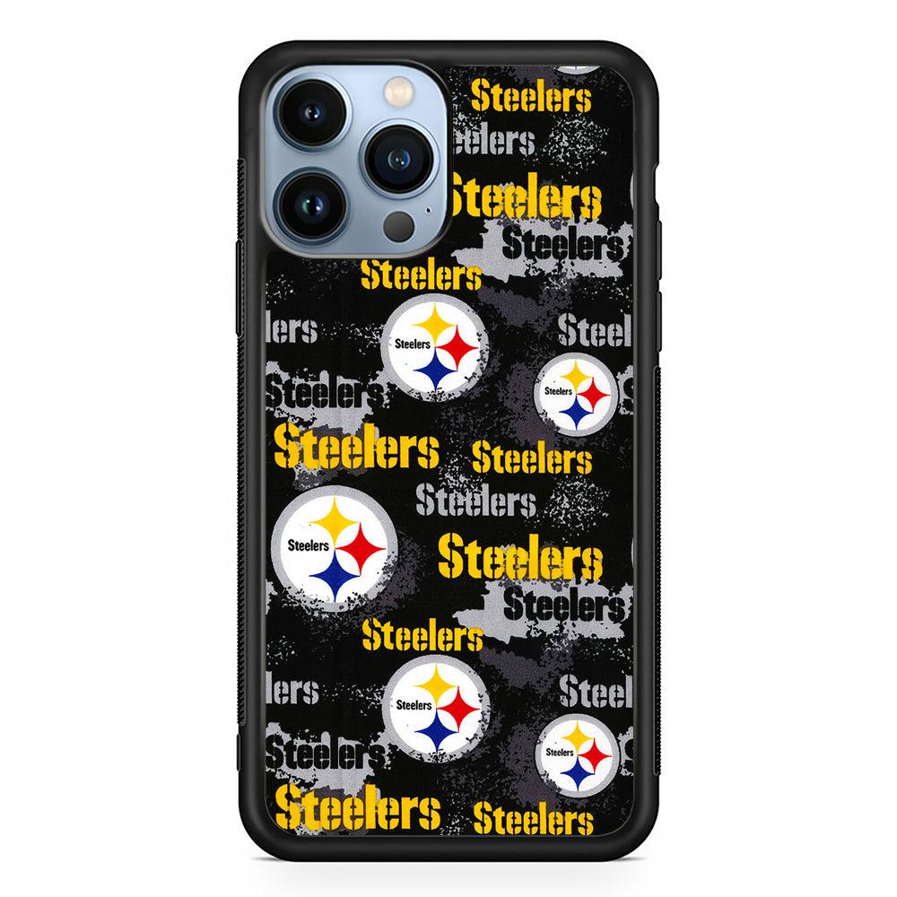 Pittsburgh Steelers Pattern 2D Rubber Phone Case-Black-Oxvistore