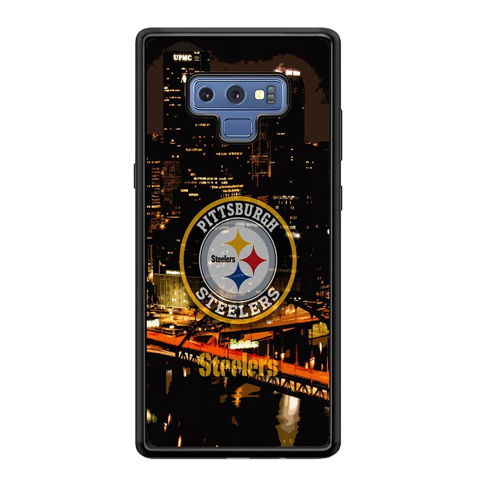 Pittsburgh Steelers The Dark Knight Samsung Galaxy Note 9 Case-Rubber Black (2D Case)-Oxvistore