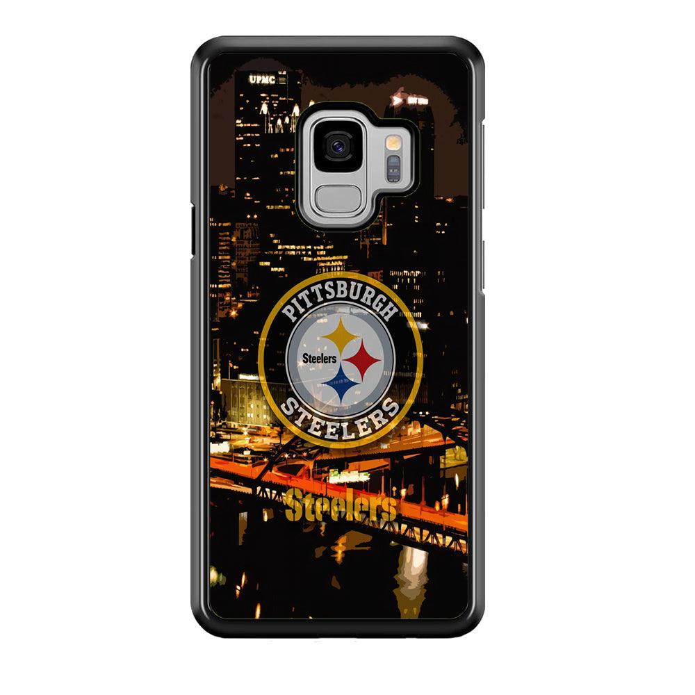 Pittsburgh Steelers The Dark Knight Samsung Galaxy S9 Case-Rubber Black (2D Case)-Oxvistore