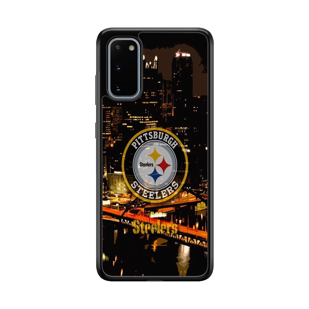 Pittsburgh Steelers The Dark Knight Samsung Galaxy S20 Case-Rubber Black (2D Case)-Oxvistore