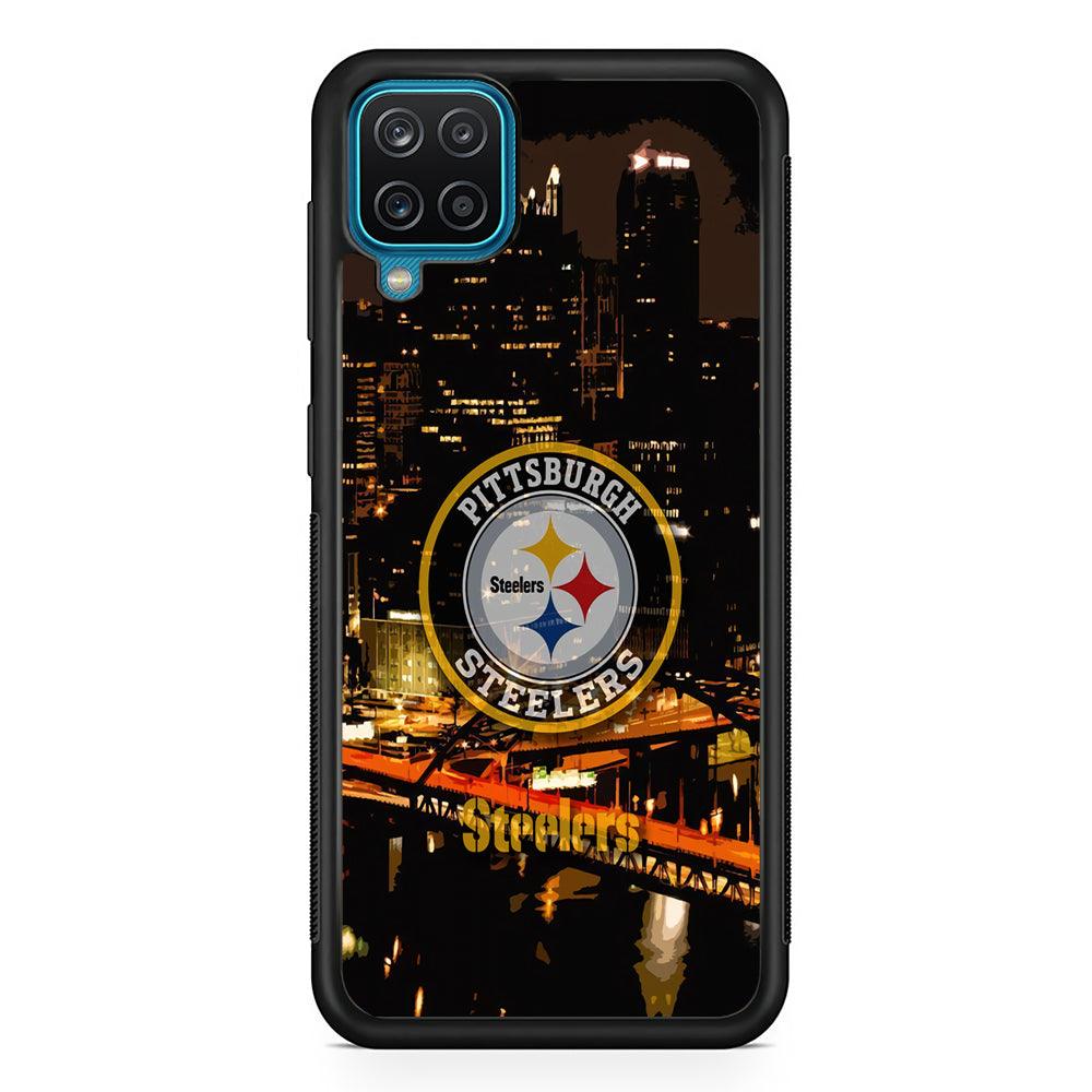 Pittsburgh Steelers The Dark Knight Samsung Galaxy A12 Case-Rubber Black (2D Case)-Oxvistore