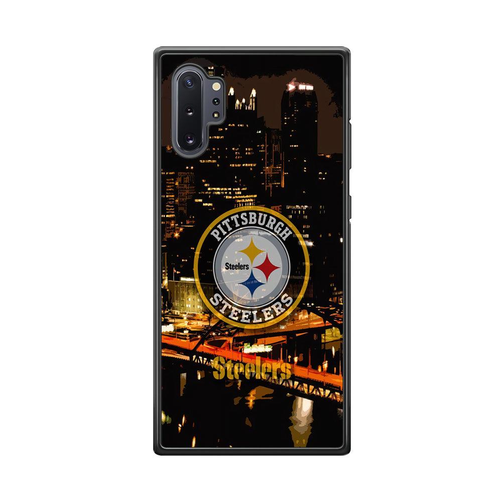 Pittsburgh Steelers The Dark Knight Samsung Galaxy Note 10 Plus Case-Rubber Black (2D Case)-Oxvistore
