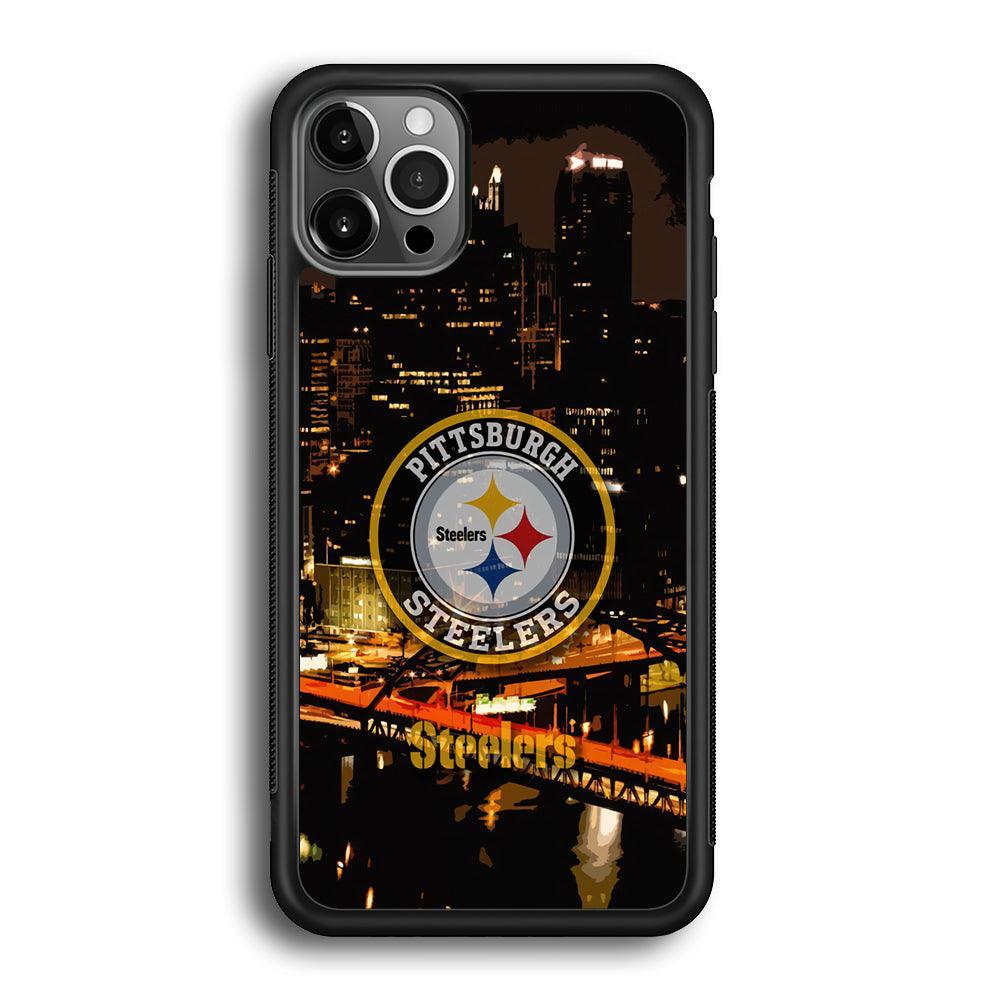 Pittsburgh Steelers The Dark Knight iPhone 12 Pro Case-Rubber Black (2D Case)-Oxvistore