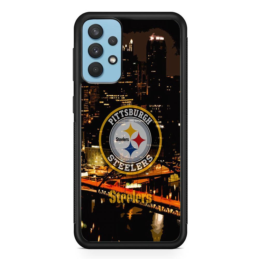 Pittsburgh Steelers The Dark Knight Samsung Galaxy A32 Case-Rubber Black (2D Case)-Oxvistore