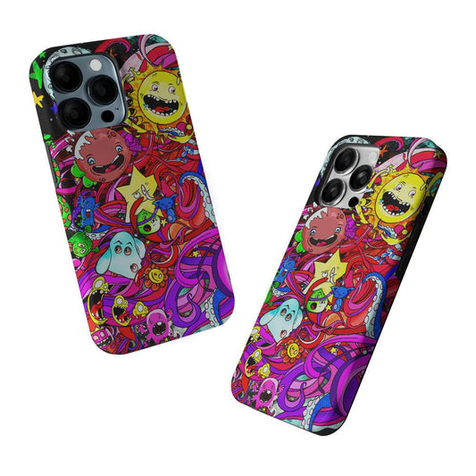 Planet Galaxy Doodle Art 2 in 1 Tough Phone Case-Oxvistore