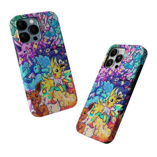 Pokemon Eevee Evolutions Art 2 in 1 Tough Phone Case-Oxvistore