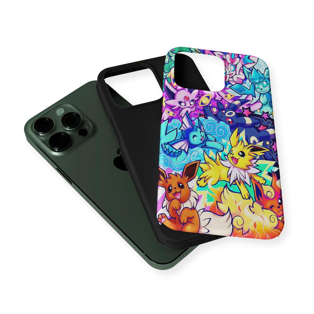 Pokemon Eevee Evolutions Art 2 in 1 Tough Phone Case-Oxvistore