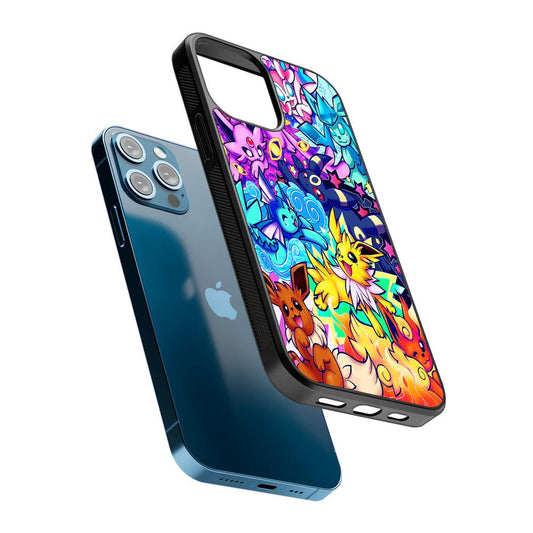 Pokemon Eevee Evolutions Art 2D Rubber Phone Case-Oxvistore