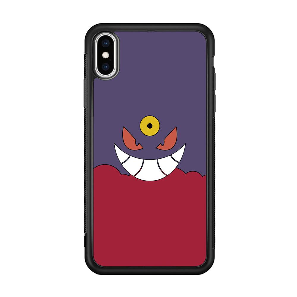 Pokemon Gengar Genuine Smile iPhone XS Case-Rubber Black (2D Case)-Oxvistore