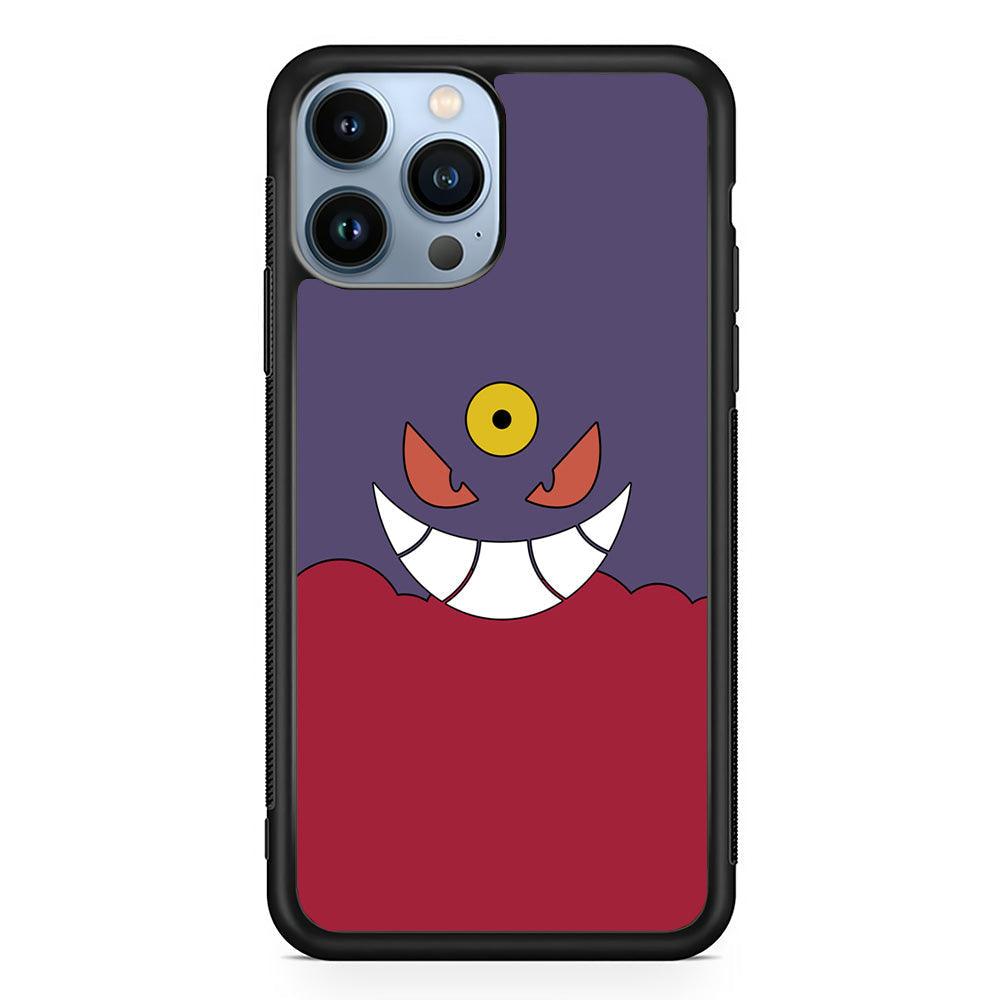 Pokemon Gengar Genuine Smile iPhone 15 Pro Case-Rubber Black (2D Case)-Oxvistore