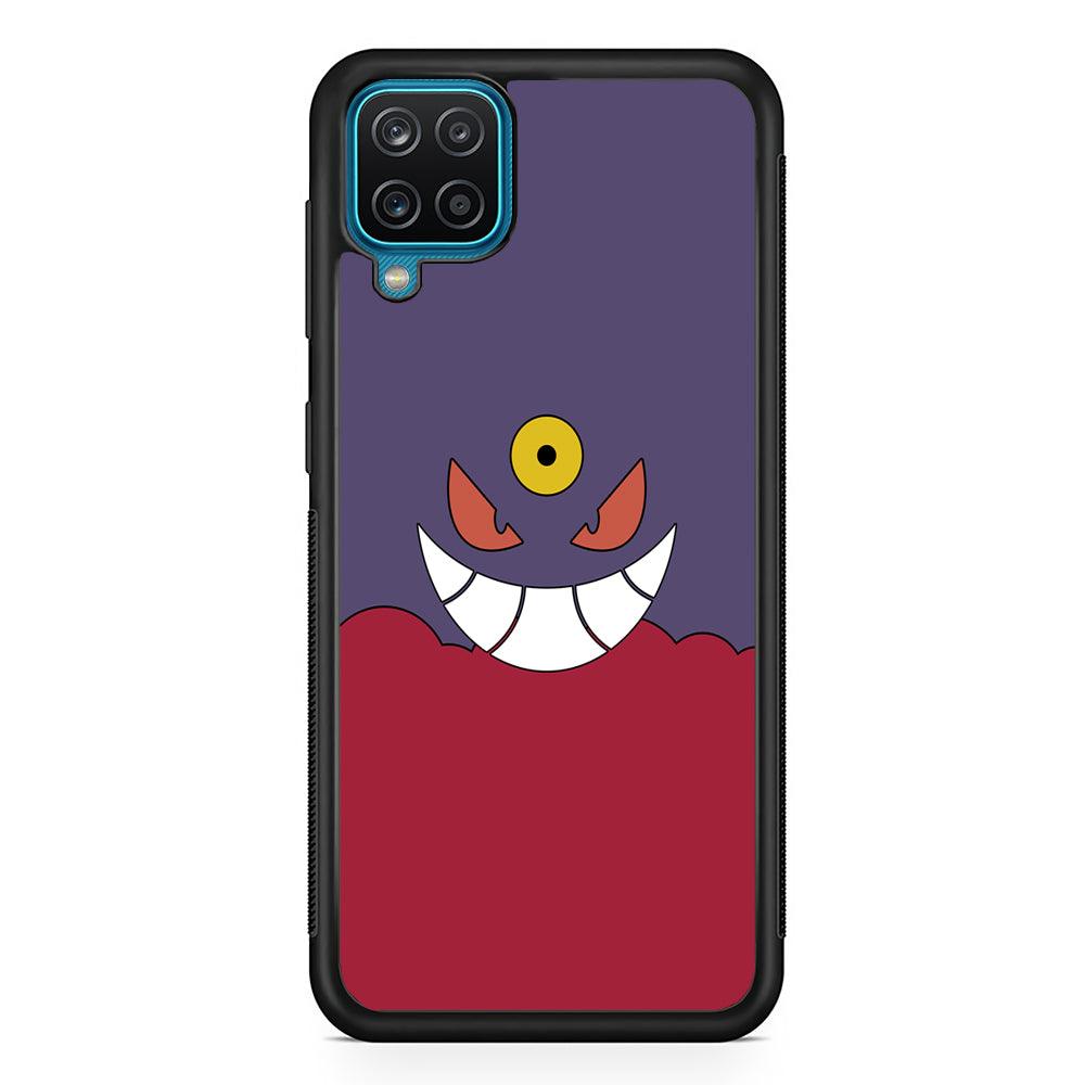 Pokemon Gengar Genuine Smile Samsung Galaxy A12 Case-Rubber Black (2D Case)-Oxvistore