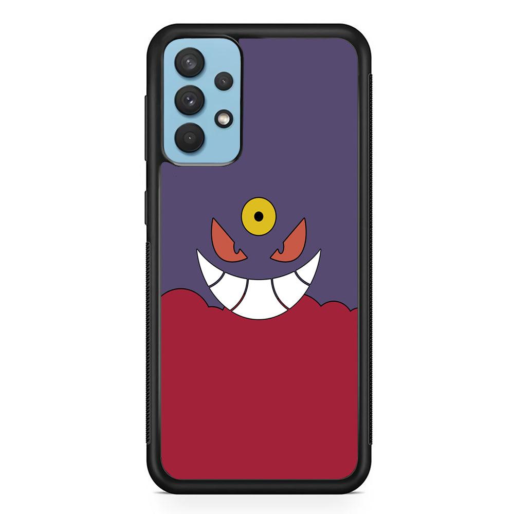 Pokemon Gengar Genuine Smile Samsung Galaxy A32 Case-Rubber Black (2D Case)-Oxvistore