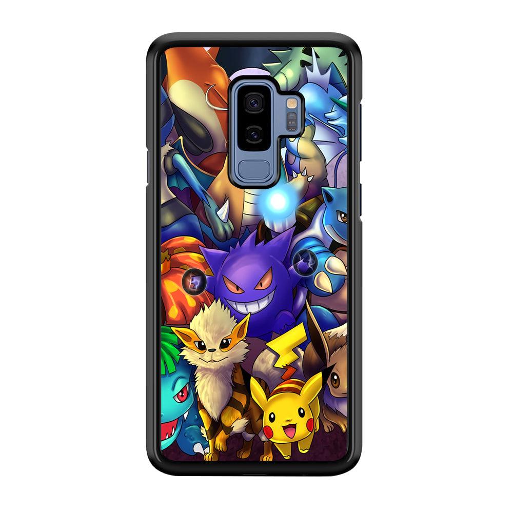 Pokemon Gengar Team in Action Samsung Galaxy S9 Plus Case-Rubber Black (2D Case)-Oxvistore