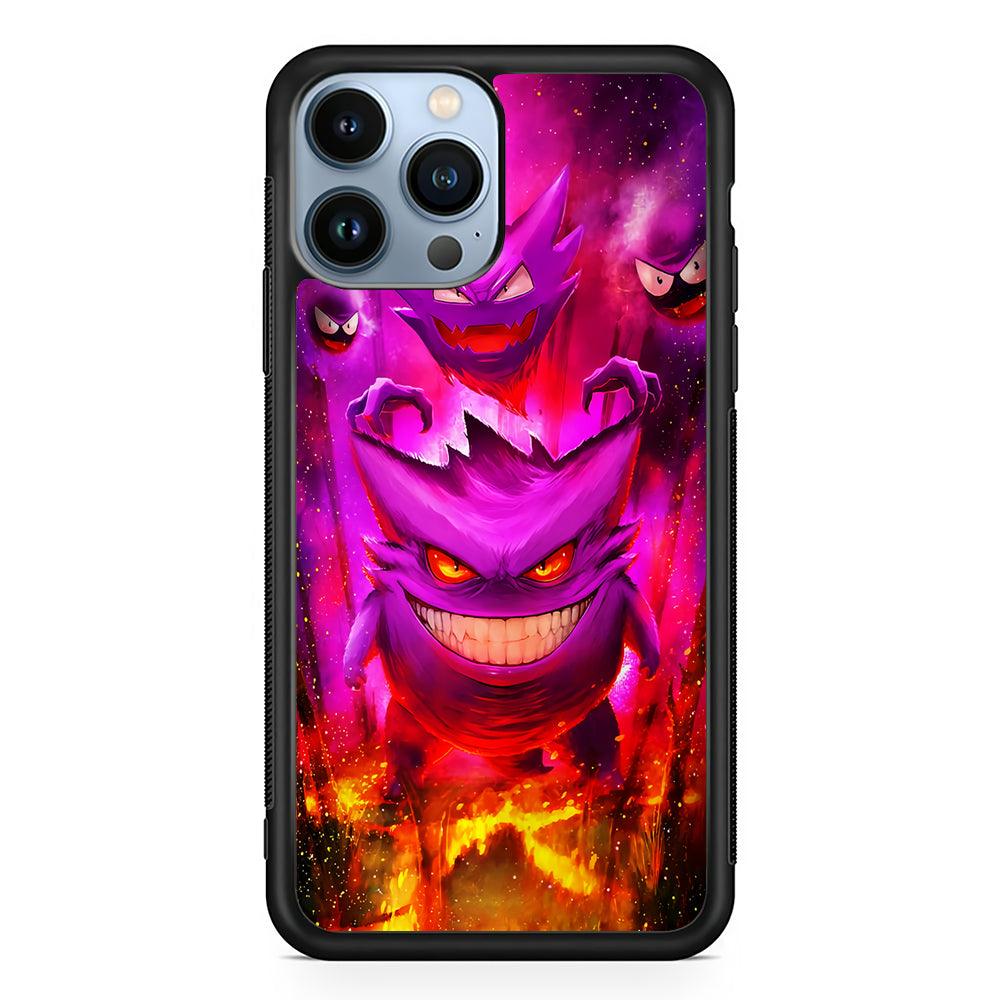 Pokemon Ghost Type Gengar 2D Rubber Phone Case-Black-Oxvistore