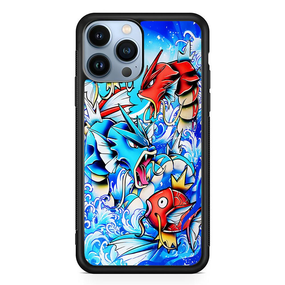Pokemon Gyrados Magikarp 2D Rubber Phone Case-Black-Oxvistore