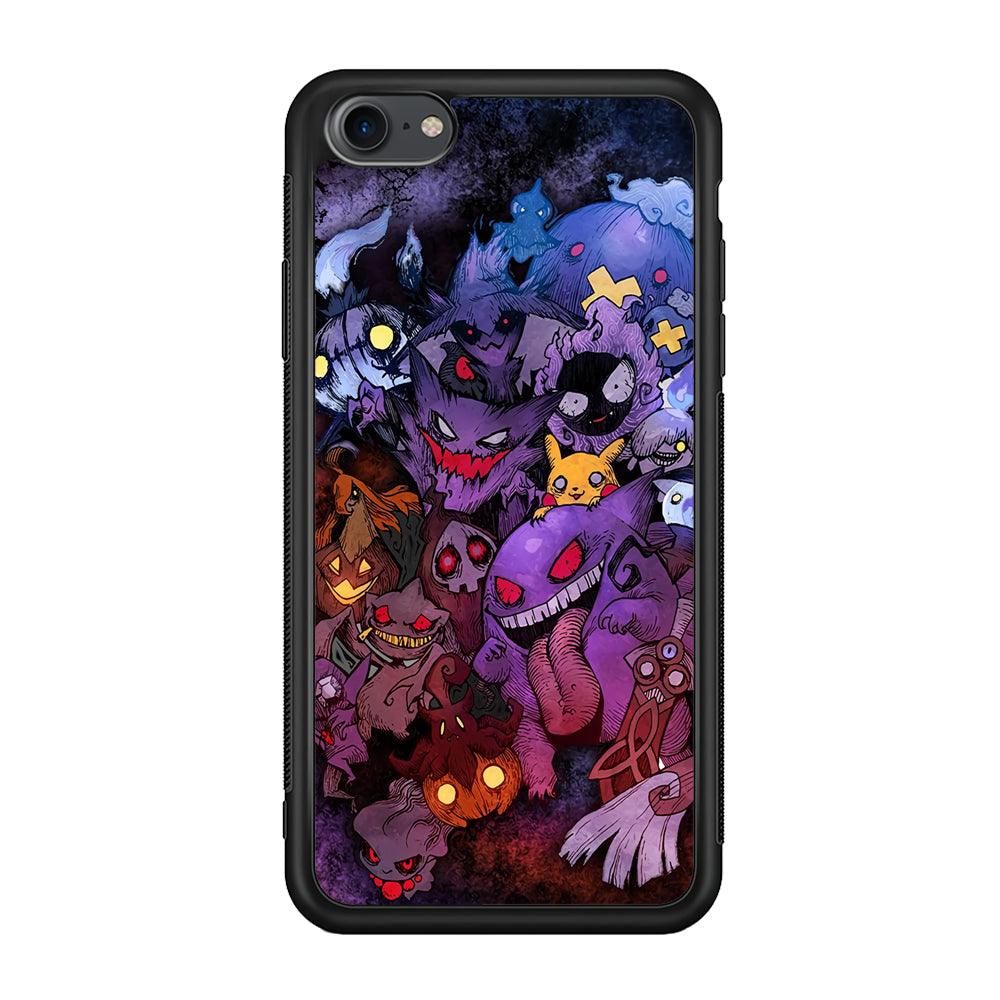 Pokemon Halloween Costume Gengar iPhone 7 Case-Rubber Black (2D Case)-Oxvistore