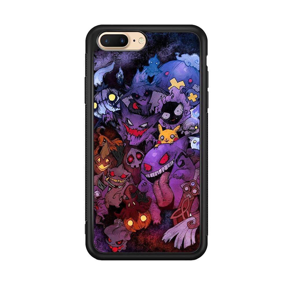 Pokemon Halloween Costume Gengar iPhone 7 Plus Case-Rubber Black (2D Case)-Oxvistore