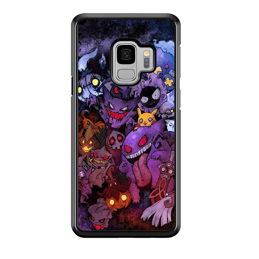 Pokemon Halloween Costume Gengar Samsung Galaxy S9 Case-Rubber Black (2D Case)-Oxvistore