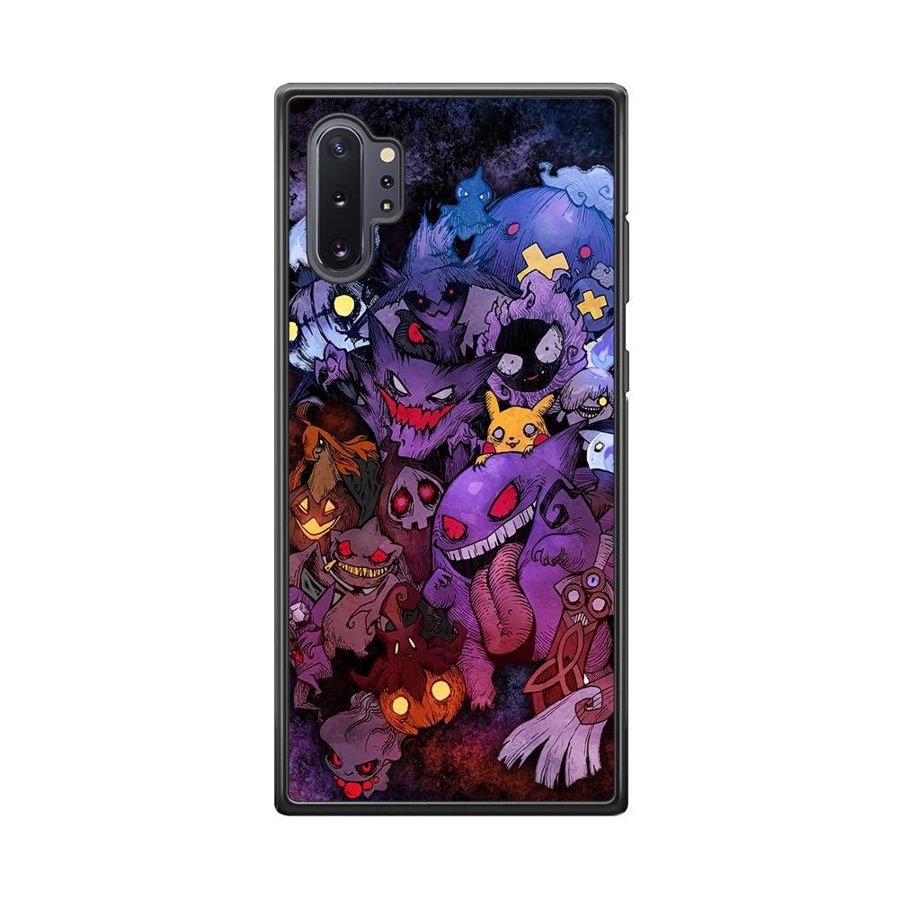 Pokemon Halloween Costume Gengar Samsung Galaxy Note 10 Plus Case-Rubber Black (2D Case)-Oxvistore