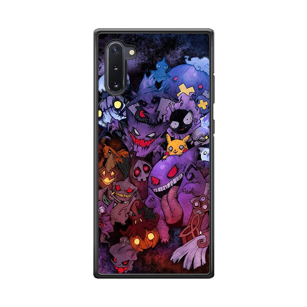 Pokemon Halloween Costume Gengar Samsung Galaxy Note 10 Case-Rubber Black (2D Case)-Oxvistore