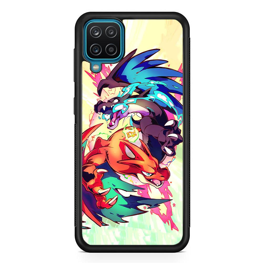 Pokemon Mega Charizard Heavy Punch Samsung Galaxy A12 Case-Rubber Black (2D Case)-Oxvistore