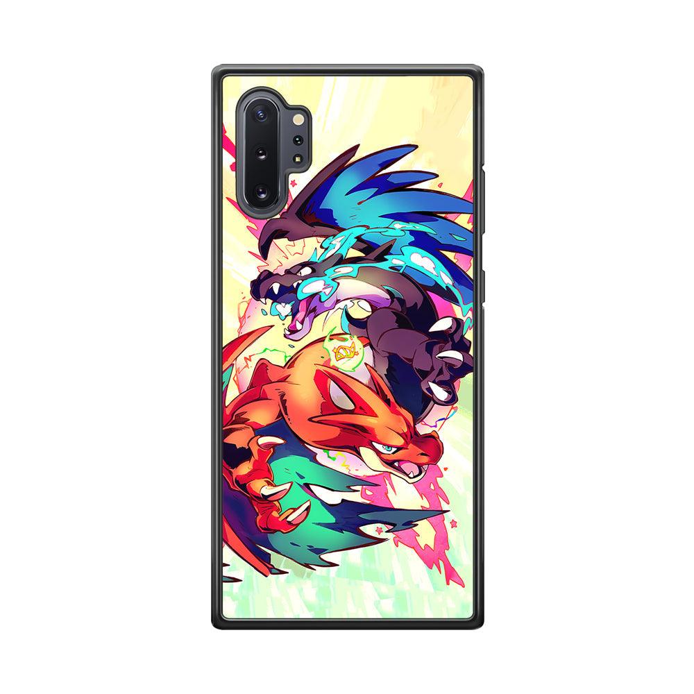 Pokemon Mega Charizard Heavy Punch Samsung Galaxy Note 10 Plus Case-Rubber Black (2D Case)-Oxvistore