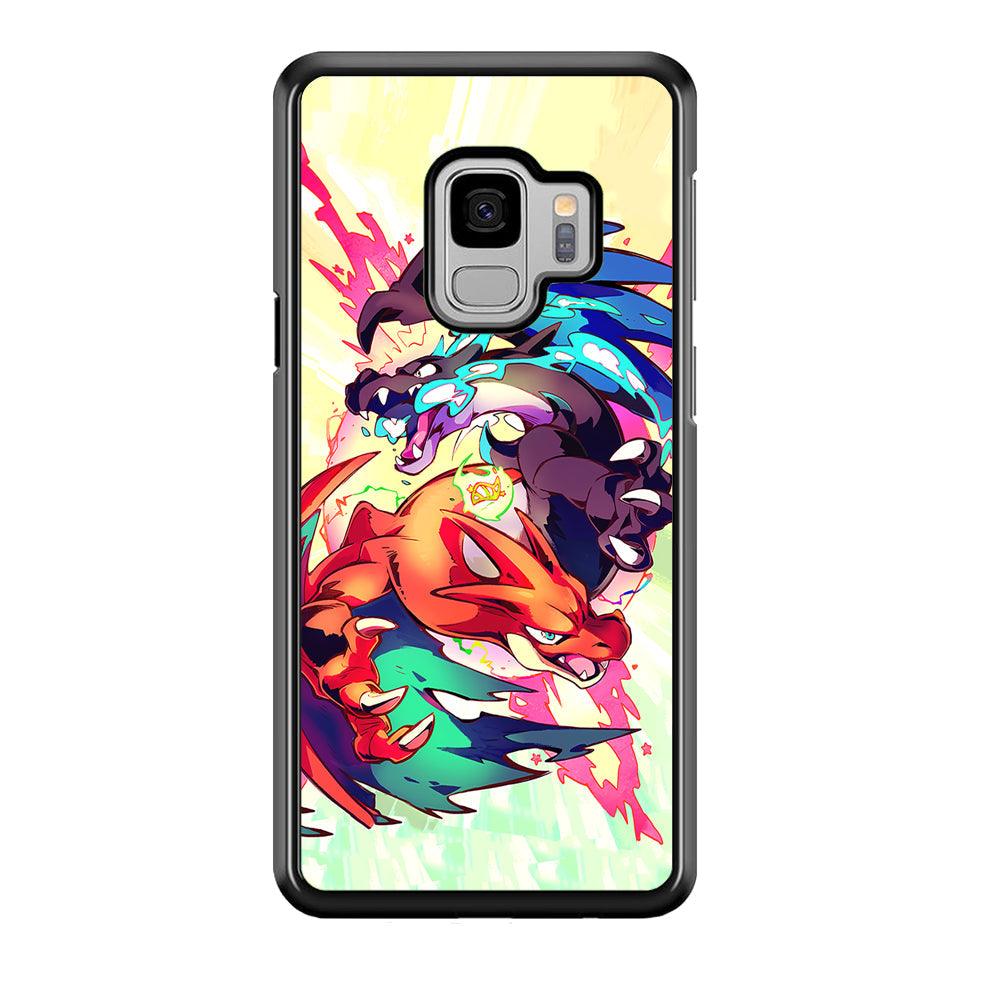 Pokemon Mega Charizard Heavy Punch Samsung Galaxy S9 Case-Rubber Black (2D Case)-Oxvistore
