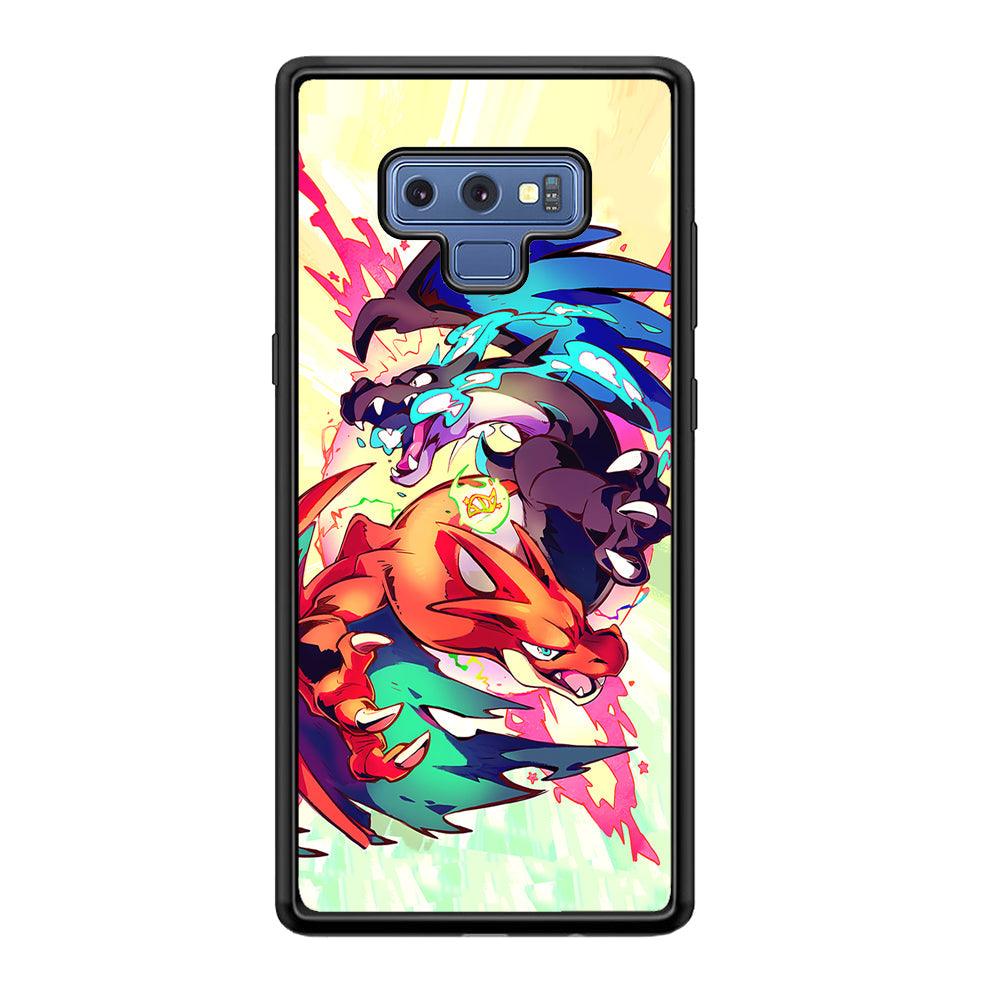 Pokemon Mega Charizard Heavy Punch Samsung Galaxy Note 9 Case-Rubber Black (2D Case)-Oxvistore