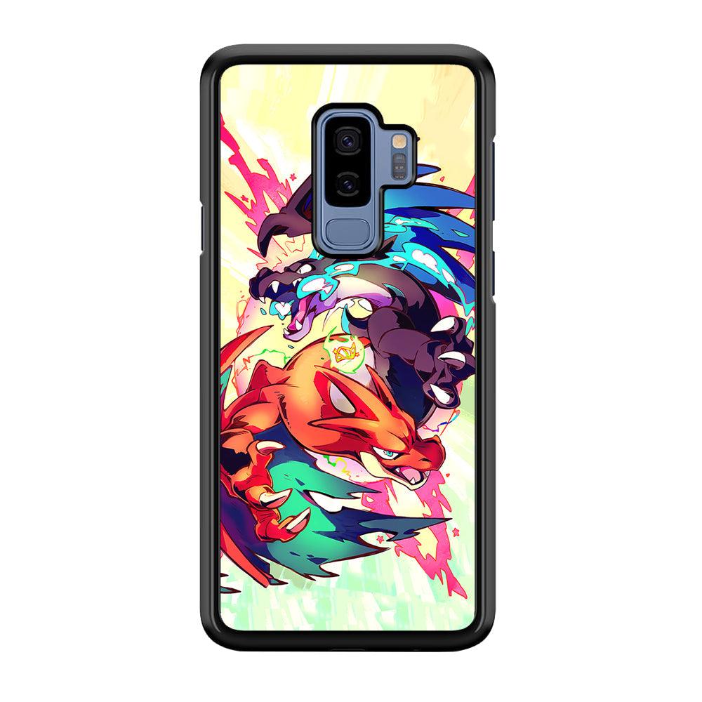 Pokemon Mega Charizard Heavy Punch Samsung Galaxy S9 Plus Case-Rubber Black (2D Case)-Oxvistore