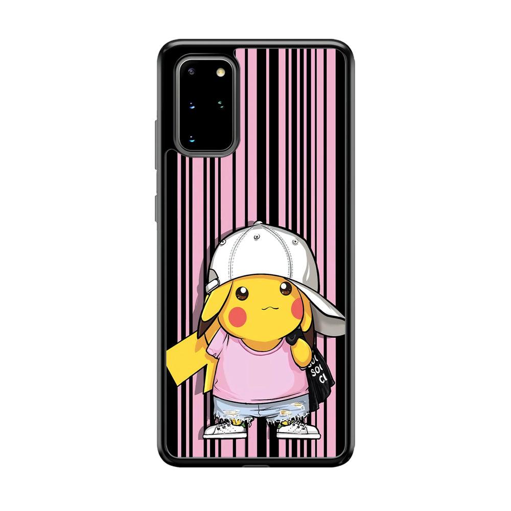 Pokemon Pikachu Casual Outfit Samsung Galaxy S20 Plus Case-Rubber Black (2D Case)-Oxvistore