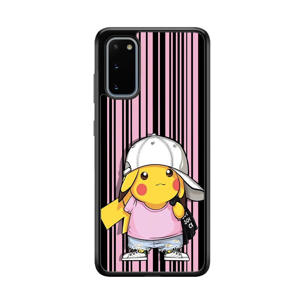 Pokemon Pikachu Casual Outfit Samsung Galaxy S20 Case-Rubber Black (2D Case)-Oxvistore