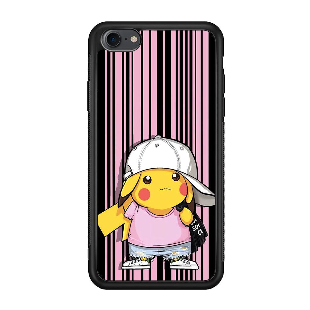 Pokemon Pikachu Casual Outfit iPhone 8 Case-Rubber Black (2D Case)-Oxvistore