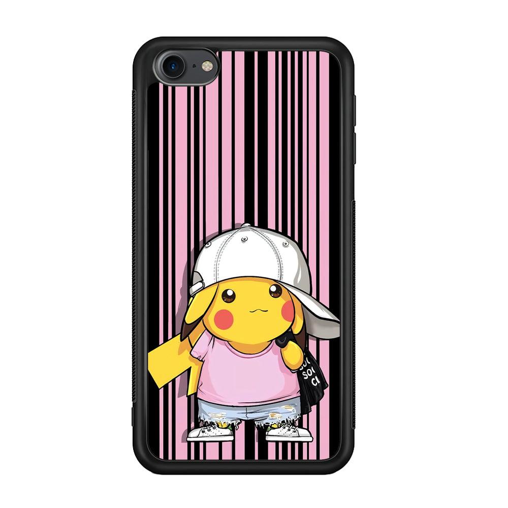 Pokemon Pikachu Casual Outfit iPod Touch 6 Case-Rubber Black (2D Case)-Oxvistore