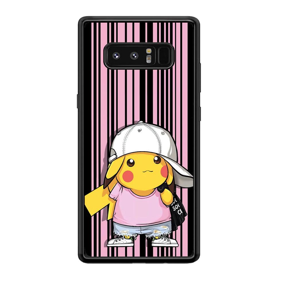 Pokemon Pikachu Casual Outfit Samsung Galaxy Note 8 Case-Rubber Black (2D Case)-Oxvistore