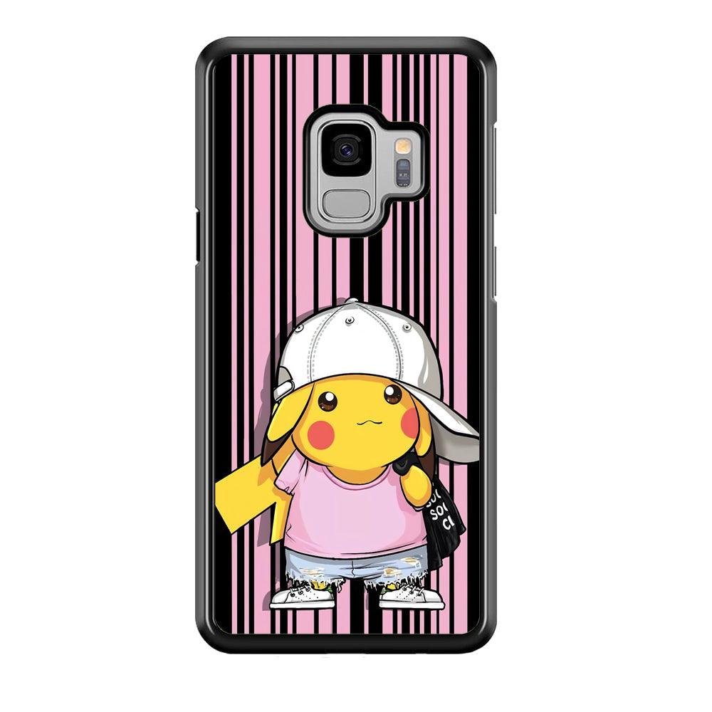 Pokemon Pikachu Casual Outfit Samsung Galaxy S9 Case-Rubber Black (2D Case)-Oxvistore