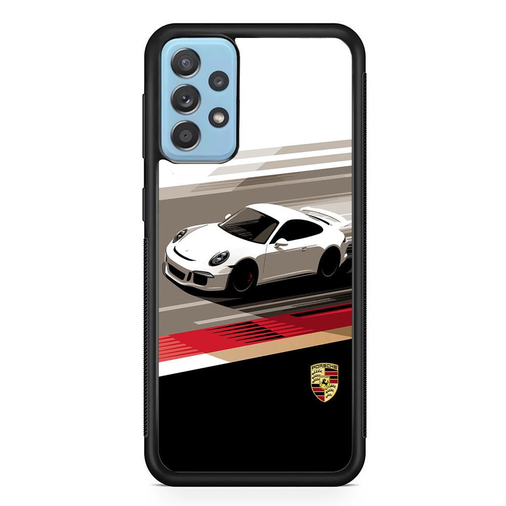 Porsche GT3 Flash Samsung Galaxy A72 Case-Rubber Black (2D Case)-Oxvistore