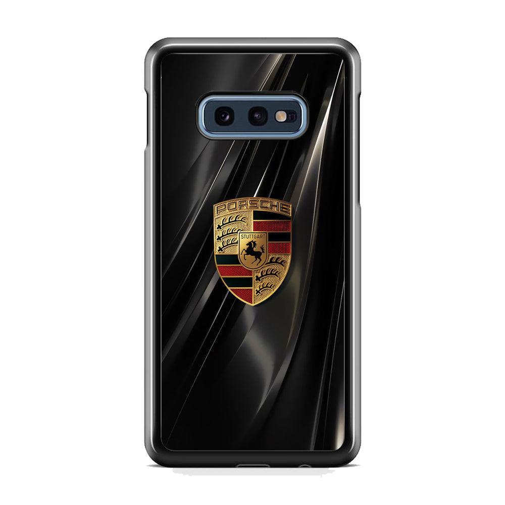 Porsche Gold in Black Samsung Galaxy S10E Case-Rubber Black (2D Case)-Oxvistore