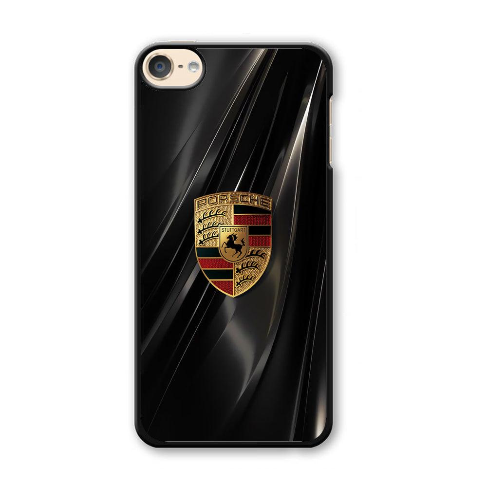 Porsche Gold in Black iPod Touch 6 Case-Plastic Black (2D Case)-Oxvistore