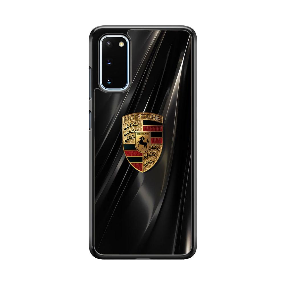 Porsche Gold in Black Samsung Galaxy S20 Case-Rubber Black (2D Case)-Oxvistore