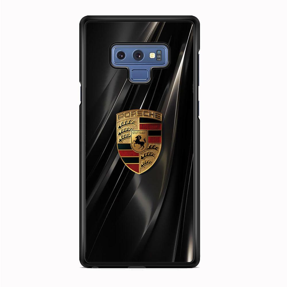 Porsche Gold in Black Samsung Galaxy Note 9 Case-Rubber Black (2D Case)-Oxvistore