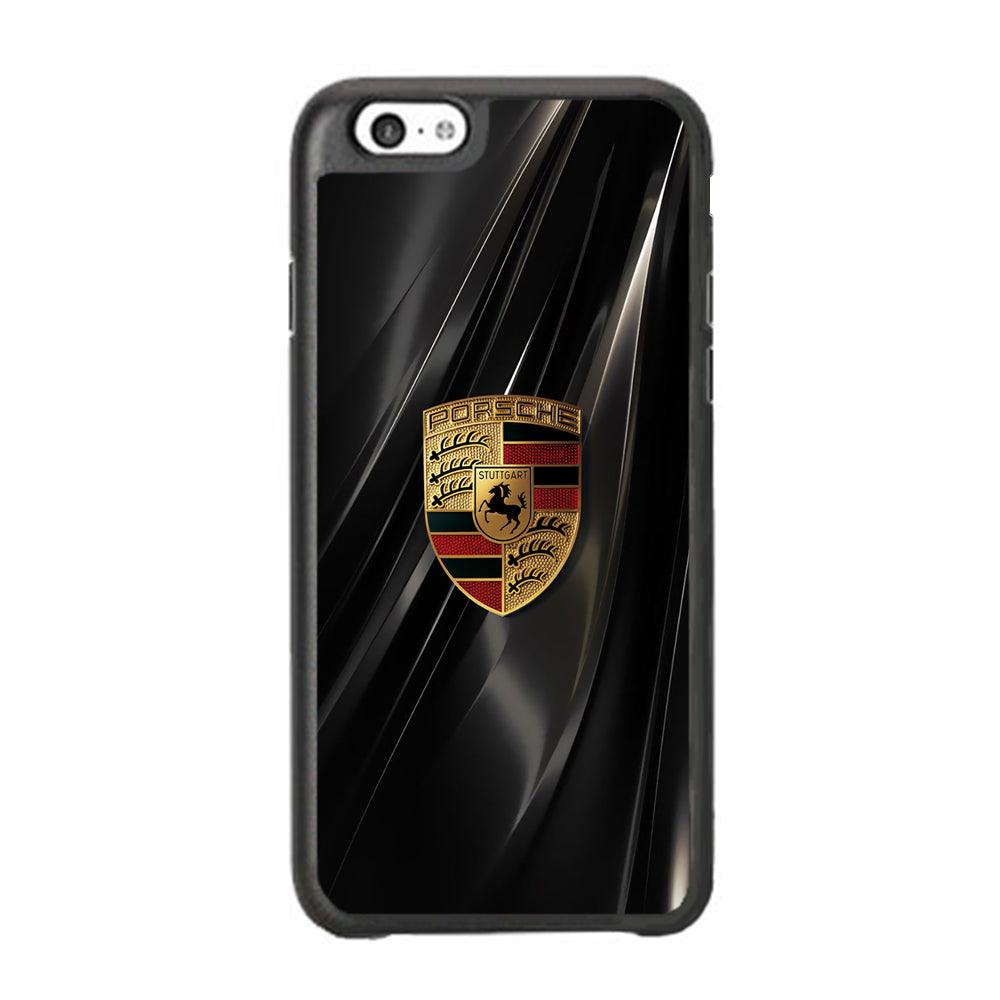 Porsche Gold in Black iPhone 6 | 6s Case-Rubber Black (2D Case)-Oxvistore