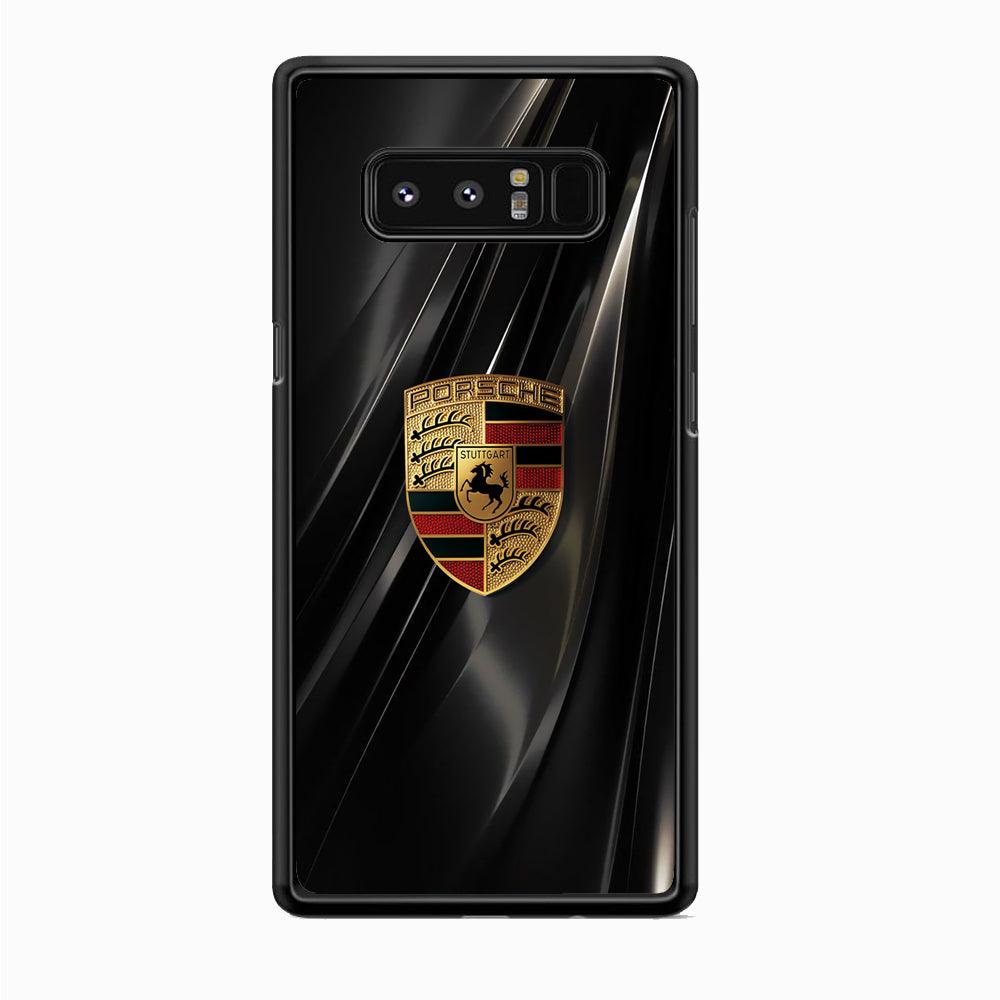 Porsche Gold in Black Samsung Galaxy Note 8 Case-Rubber Black (2D Case)-Oxvistore