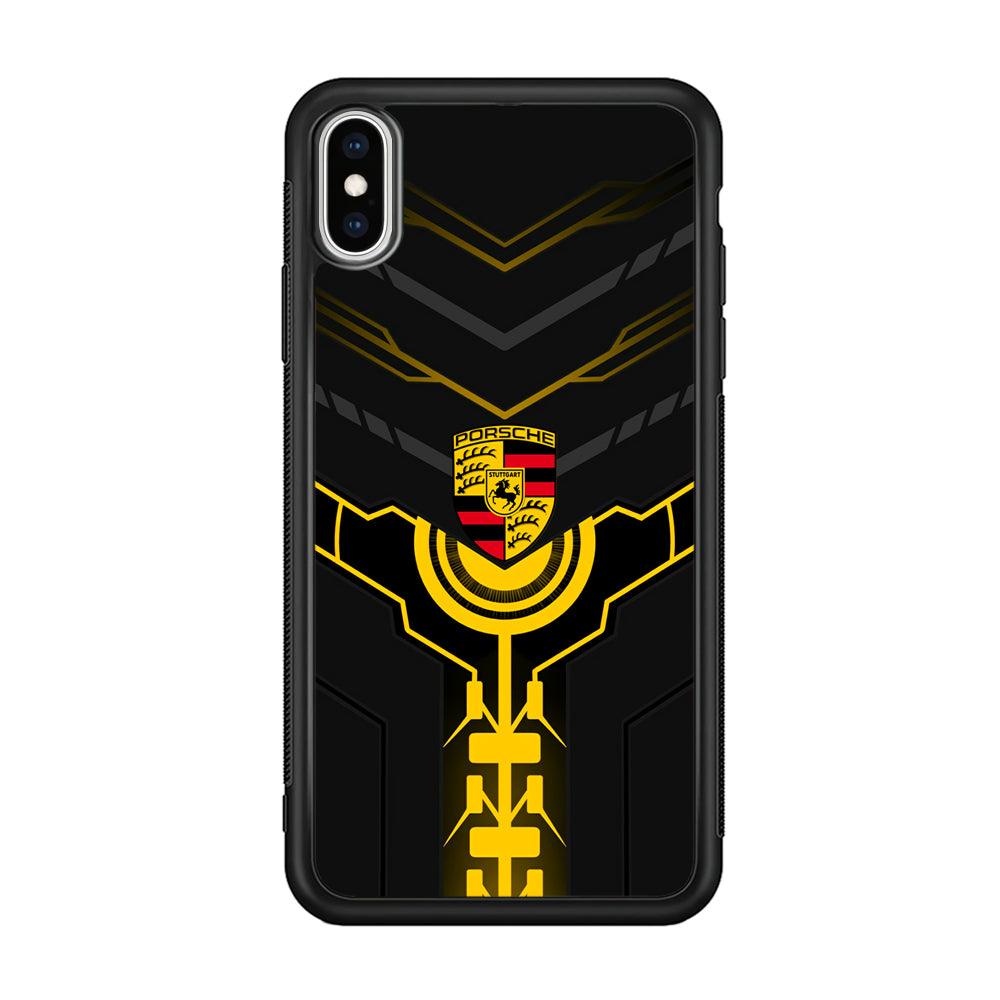 Porsche Lightning Vibes iPhone X Case-Rubber Black (2D Case)-Oxvistore