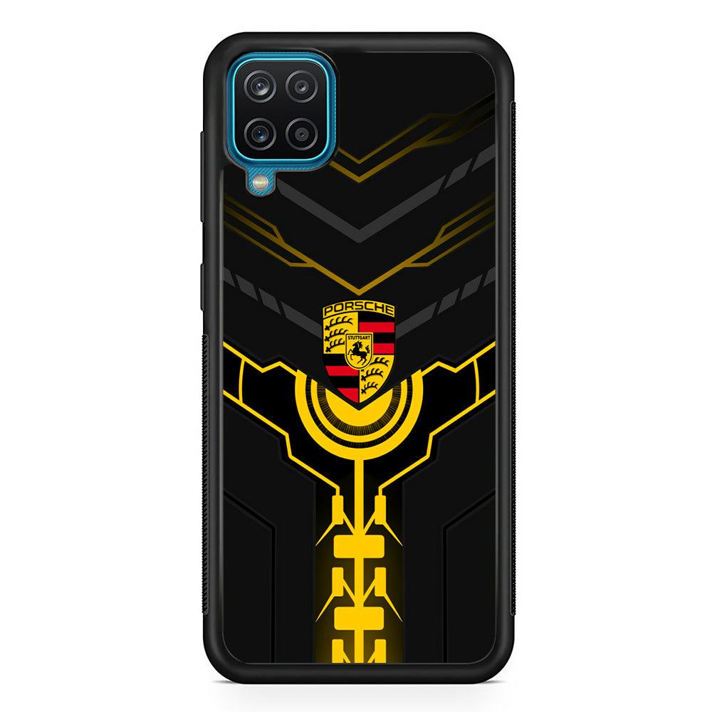 Porsche Lightning Vibes Samsung Galaxy A12 Case-Rubber Black (2D Case)-Oxvistore